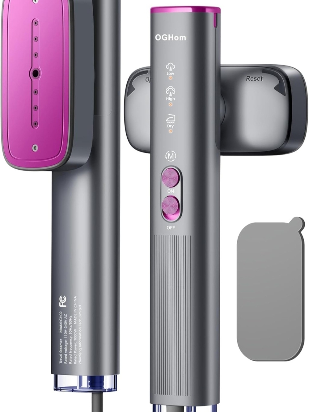 OGHom Portable Garment Steamer in Gray & Pink